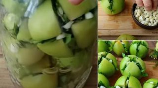 Мариновани зелени домати с чесън и магданоз – вкусна зимнина, която се топи в устата!